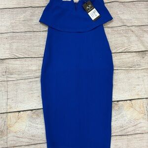 AX Paris Strapless Royal Blue Dress